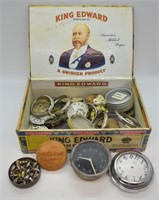 Box Lot of Antique Pocket Watch Parts