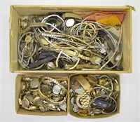 Large Lot of Vintage & Antique Wrist Watch Parts