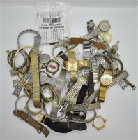 Lot of Vintage Wrist Watch Bands & Watches
