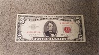 1963 red seal us $5 note