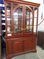 Hutch with Glass Doors and Mirror