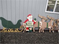Yard Plywood Santa Reindeer and Sleigh