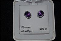 Sterling and Amethyst Stud Earring