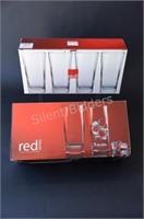 Red Series Set of Four New Square Shape Glasses