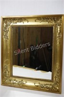 Gold Gilt Framed Mirror with Applied Decor Accents