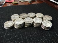 Lot of 95 Washington Silver Quarters
