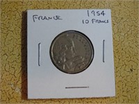 1954 France 10 Franc Coin