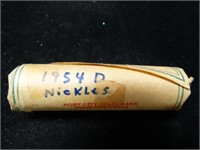 Roll of 1954-D Jefferson Nickels