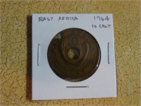 1964 East Africa 10 Cent Coin