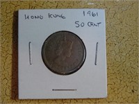 1961 Hong Kong 50 Cent Coin