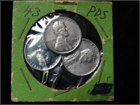 Set of 1943 Zinc Coated Steel Pennies