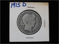 1915-D Barber Head Silver Half Dollar