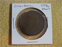 1936 Great Britain Penny Coin