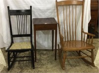 Lot of 3 Furniture Pieces Including Sm. Black