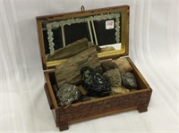 Jewelry Box Filled w/ Various Fossil Rocks