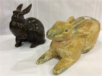 Lot of 2 Vintage Decorative Rabbits