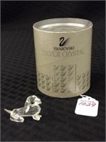 Swarovski Silver Crystal  Dashund Dog Figurine