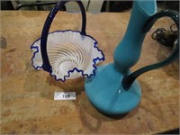 Blue and White Fenton Basket