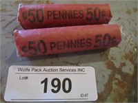 Two Rolls of mixed wheat pennies