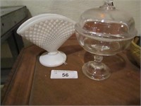 Small Candy Dish and Milk glass