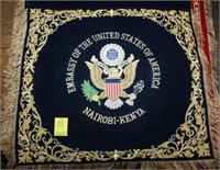 Hand Stitch Banner; "Embassy of the United States