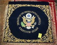 Hand Stitche Banner; "Embassy of the United States
