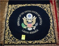 Hand Stitched Banner; "Embassy of United States