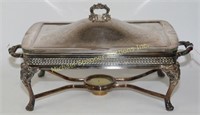 SILVERPLATE COVERED CHAFING DISH WITH PYREX INSERT