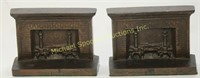 PAIR COLD BRONZED BOOKENDS - THE FIREPLACE