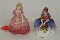 TWO SMALL ROYAL DOULTON FIGURINES MONICA AND ROSE