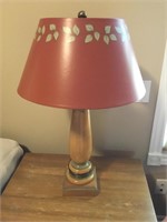 Pair of wooden vintage table lamps.