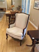 Beautiful walnut framed upholstered chair.