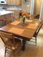 Beautifully restored antique oak kitchen table