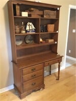 Vintage Maple desk with bookcase. In excellent