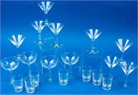 Lot of Sasaki Crystal Bamboo Pattern Stemware