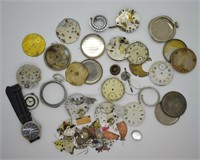 Misc. Group of Pocket Watch Movements & Parts