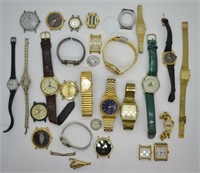 Large Lot of Misc. Wrist Watches & Parts
