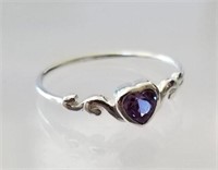 Amethyst Heart Ring