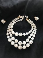 Carnegie Costume Jewelry Necklace & Earrings Set