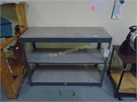 Metal shelving unit used in laboratory 3 shelf's