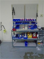 Parts bins, cage storage shelf with parts included
