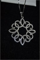Sterling and Swarovski Crystal Pendant  Necklace
