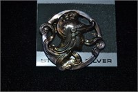 Sterling Silver Pin 1 3/4" Female Warrior