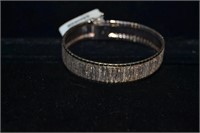 8" Sterling Watch Band Style Bracelet  .65" Wide
