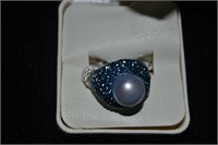 Ring Size 7 1/4 Sterling Cultured Pearl