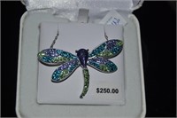 Swarovski Sterling Pendant Butterfly 1 3/4" x 1"