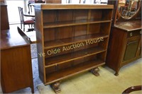 Oak Open Face Bookcase with Cannonball Feet