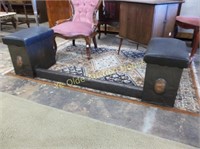 Fantastic Hammered Copper Double Seat Fireplace