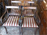 Inlaid Mahogany Lyre Back Chairs