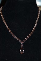Sterling Silver Rose Colored LC Morganite Necklace